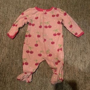 (15for$10) baby girl cherry footed sleeper